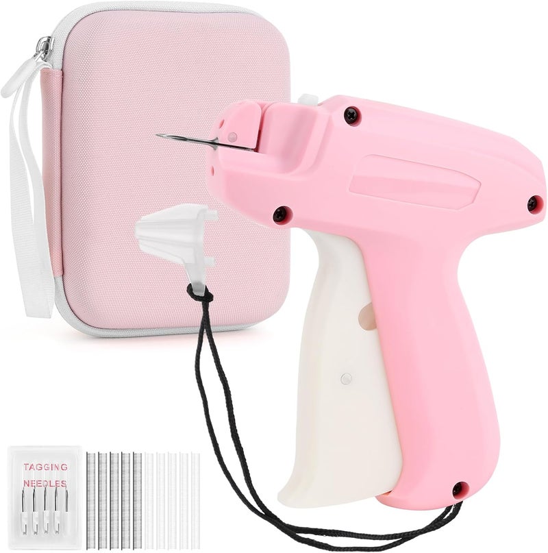 BLK8IGHT Stitch Gun for Clothing, Mini Sewing Stitch Tagging Gun for Clothes, Stitch Gun Quick Clothing Fixer with 6 Needles, 1000 Black & 1000 White Micro Fasteners & 1 Hard Carrying Case （Pink） - Image 1
